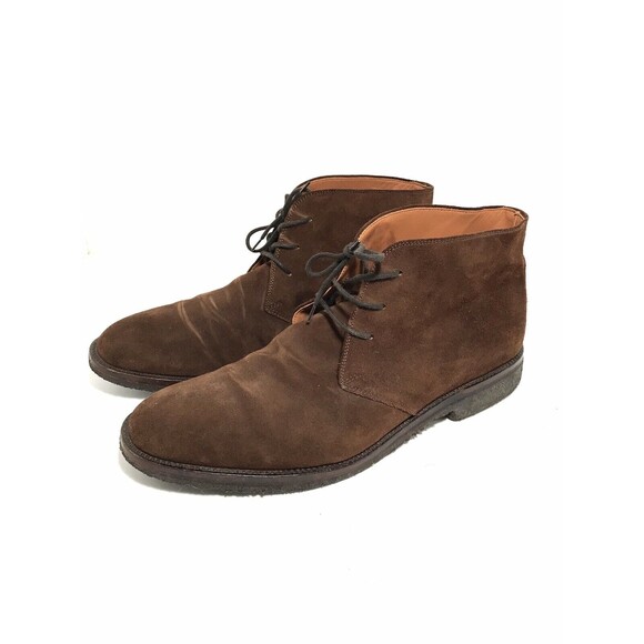 Facconable Mens Leather Suede Brown Chukka Boots Size 13 - Picture 3 of 10